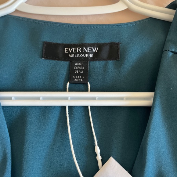 Ever New Elliana Wrap Short Cocktail Dress Teal Size 2 - Picture 3 of 4